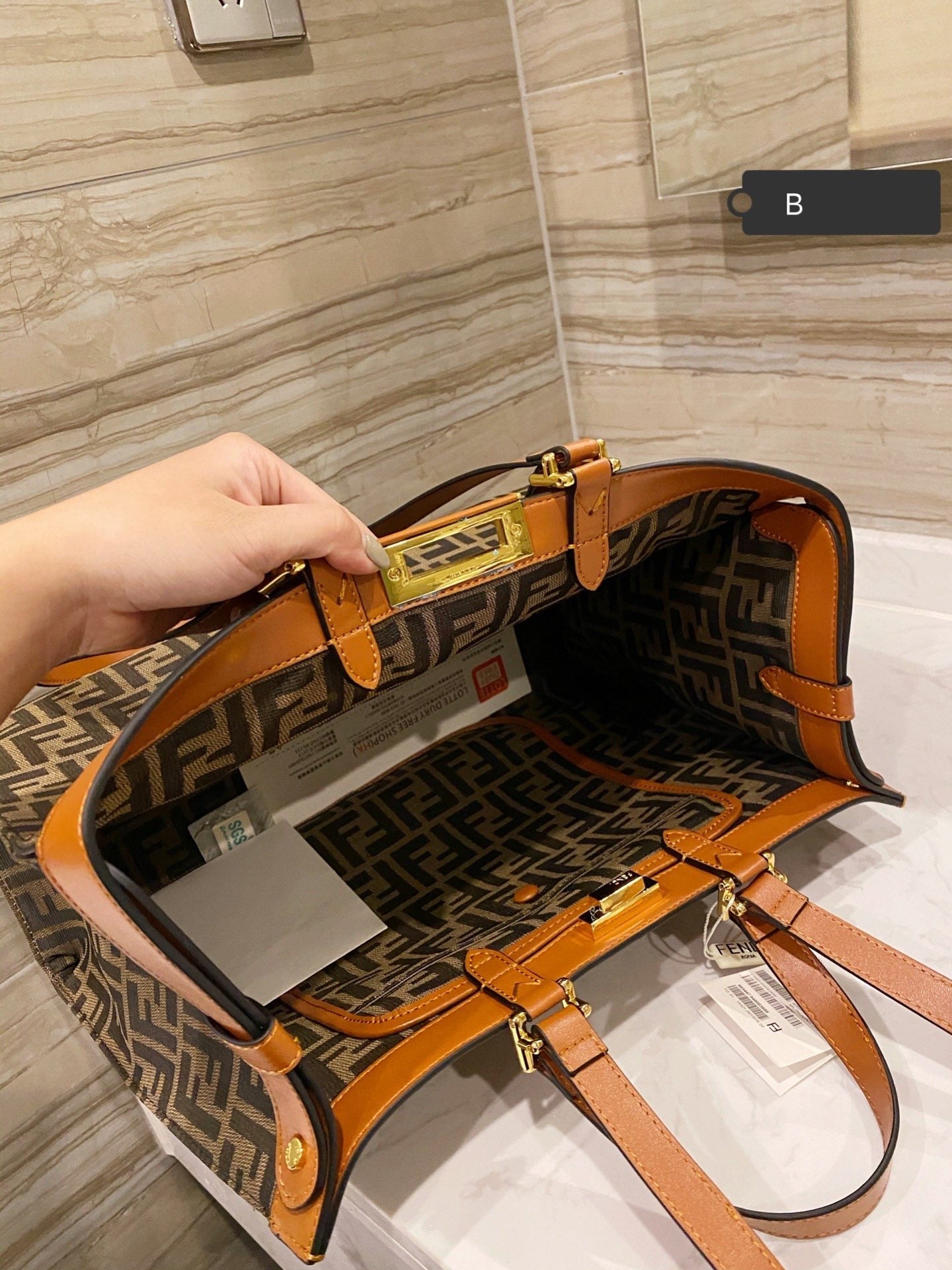 Fendi Peekaboo X-Tote Green Canvas