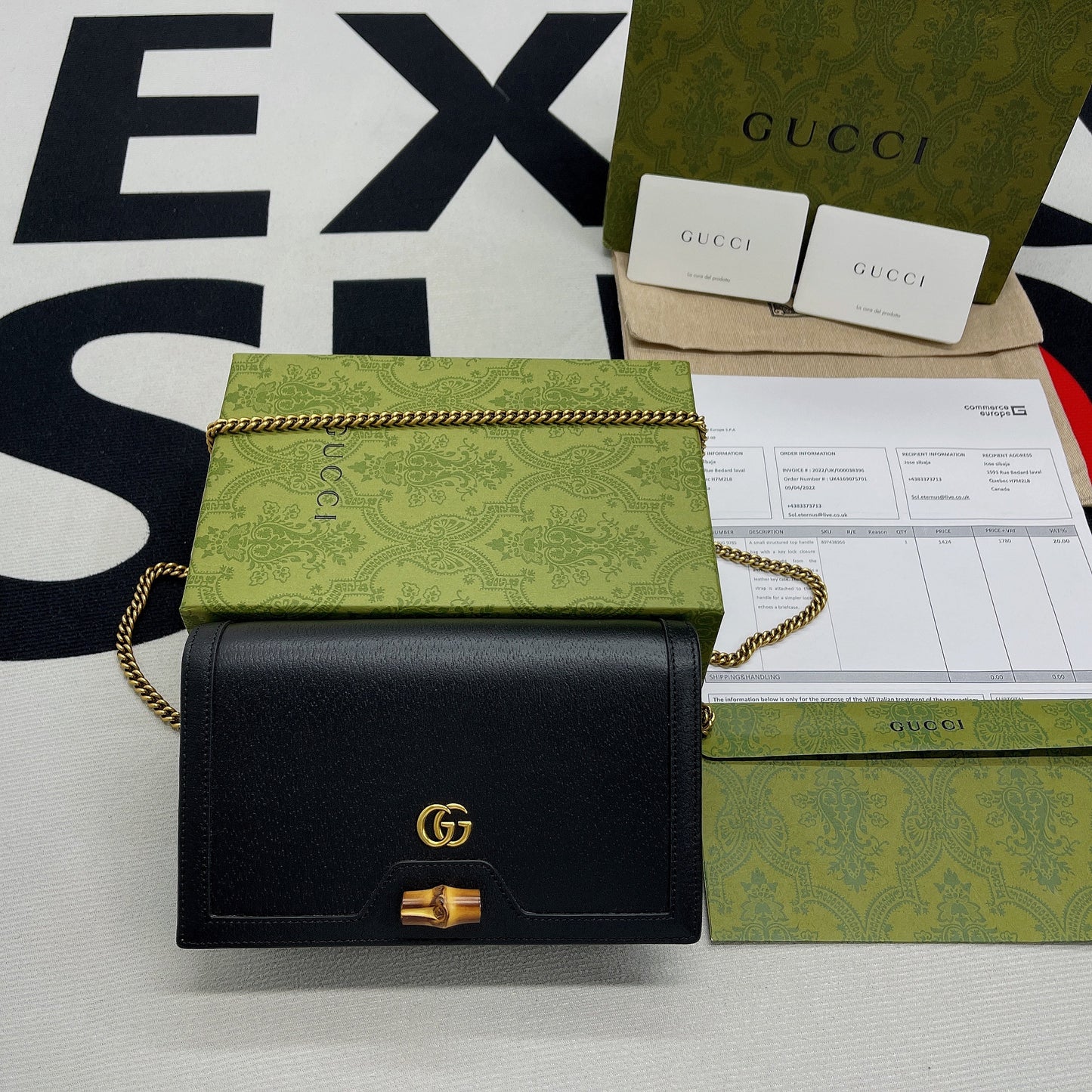 gg Diana Mini Bag With Bamboo Black For Women, Women&#8217;s Bags 7.5in/19cm gg 696817 DJ20T 1000