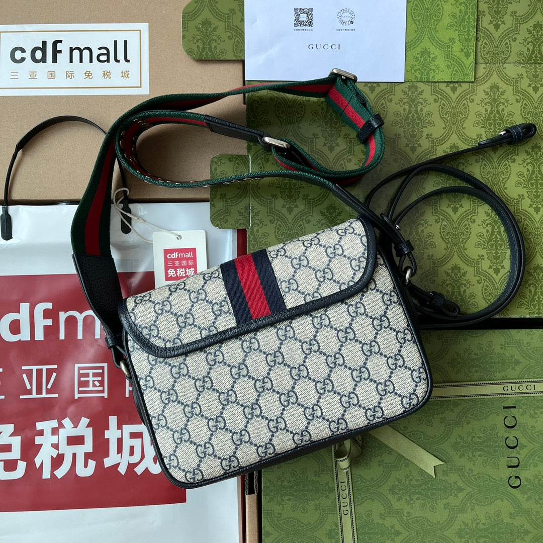 gg Ophidia gg Small Shoulder Bag Beige And Black For Women, Women&#8217;s Bags 9.1in/23cm gg