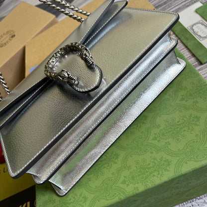 gg Dionysus Small Shoulder Bag Silver For Women, Women&#8217;s Bags 10in/26cm gg 499623 1TRBN 8173