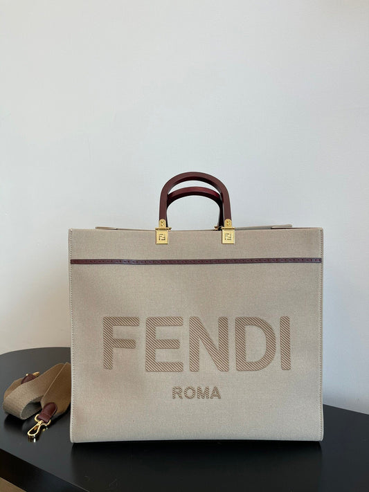 FI Sunshine Large Tote Bag Beige For Women, Handbags, Shoulder Bags 15.7in/40cm FF 8BH372