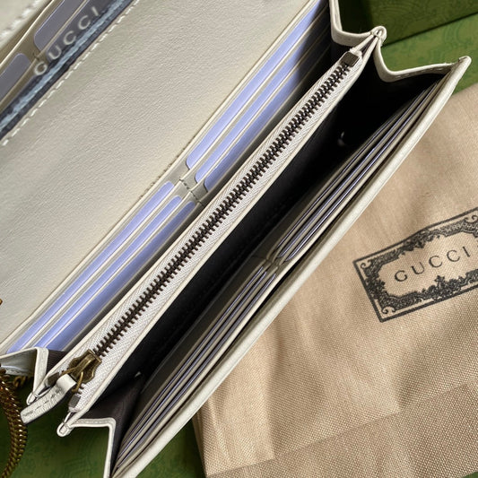 gg Diana Chain Wallet With Bamboo White For Women, Women&#8217;s Bags 7.4in/19cm gg 658243 17Q0T 9022
