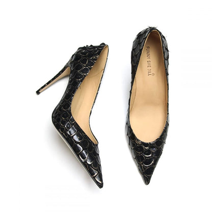 Genuine Leather Pointed Toe 4'' Stiletto Heel Pumps for Women
