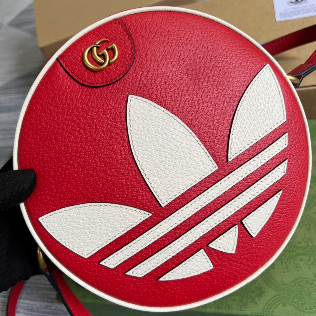 gg x Adidas Ophidia Shoulder Bag Red For Women, Women&#8217;s Bags 8.6in/22cm gg 702626 DJ24T 6484