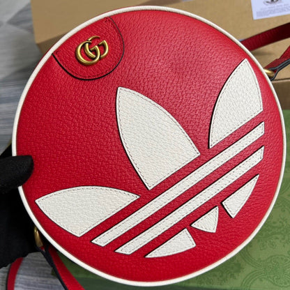 gg x Adidas Ophidia Shoulder Bag Red For Women, Women&#8217;s Bags 8.6in/22cm gg 702626 DJ24T 6484