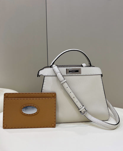 FI Peekaboo ISeeU Medium White For Women, Handbags, Shoulder Bags 13.1in/33.5cm FF