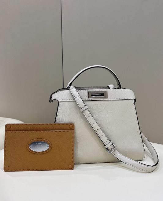 FI Peekaboo ISeeU Medium White For Women, Handbags, Shoulder Bags 13.1in/33.5cm FF
