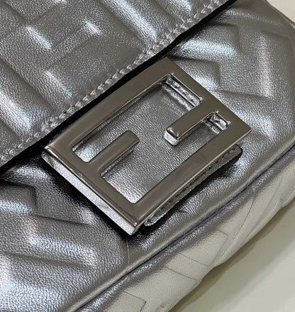 FI Baguette Silver For Women, Handbags, Shoulder And Crossbody Bags 7.5in/19cm FF 8BS017