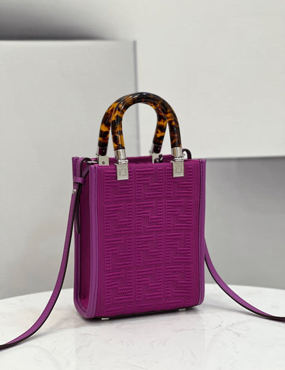 FI Mini Sunshine Shopper Purple For Women, Handbags, Shoulder And CrossBody Bags 7.1in/18cm FF 8BS051