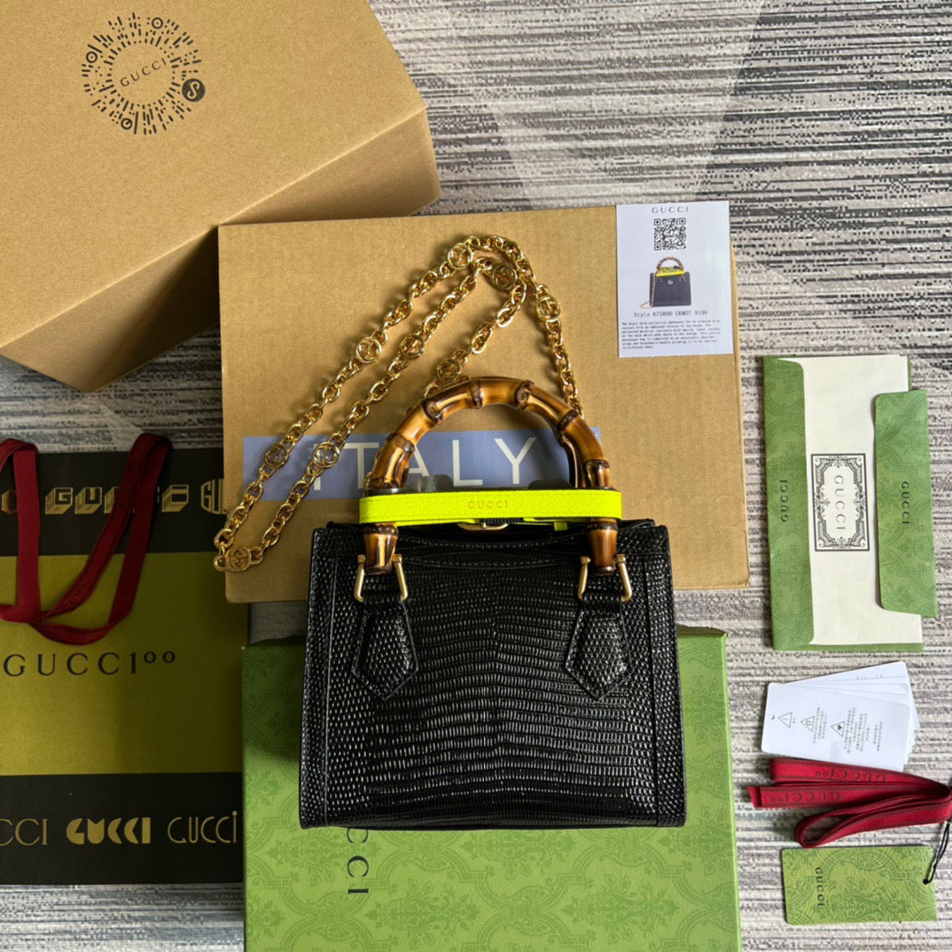 gg Lizard Mini Tote Bag Green For Women, Women&#8217;s Bags 7.9in/20cm gg