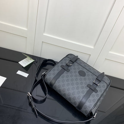 gg Messenger Bag Black For Men 11in/28cm gg ‎658542 KGDHN 1000