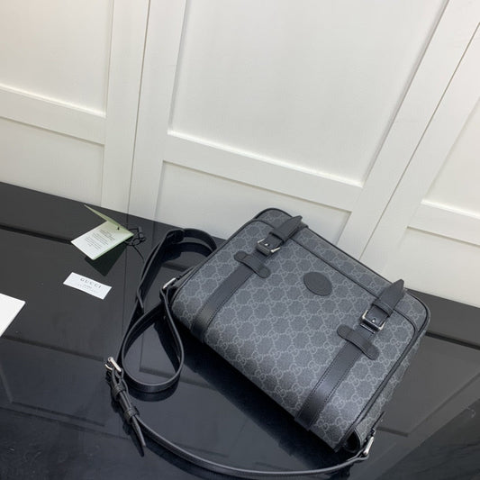 gg Messenger Bag Black For Men 11in/28cm gg ‎658542 KGDHN 1000