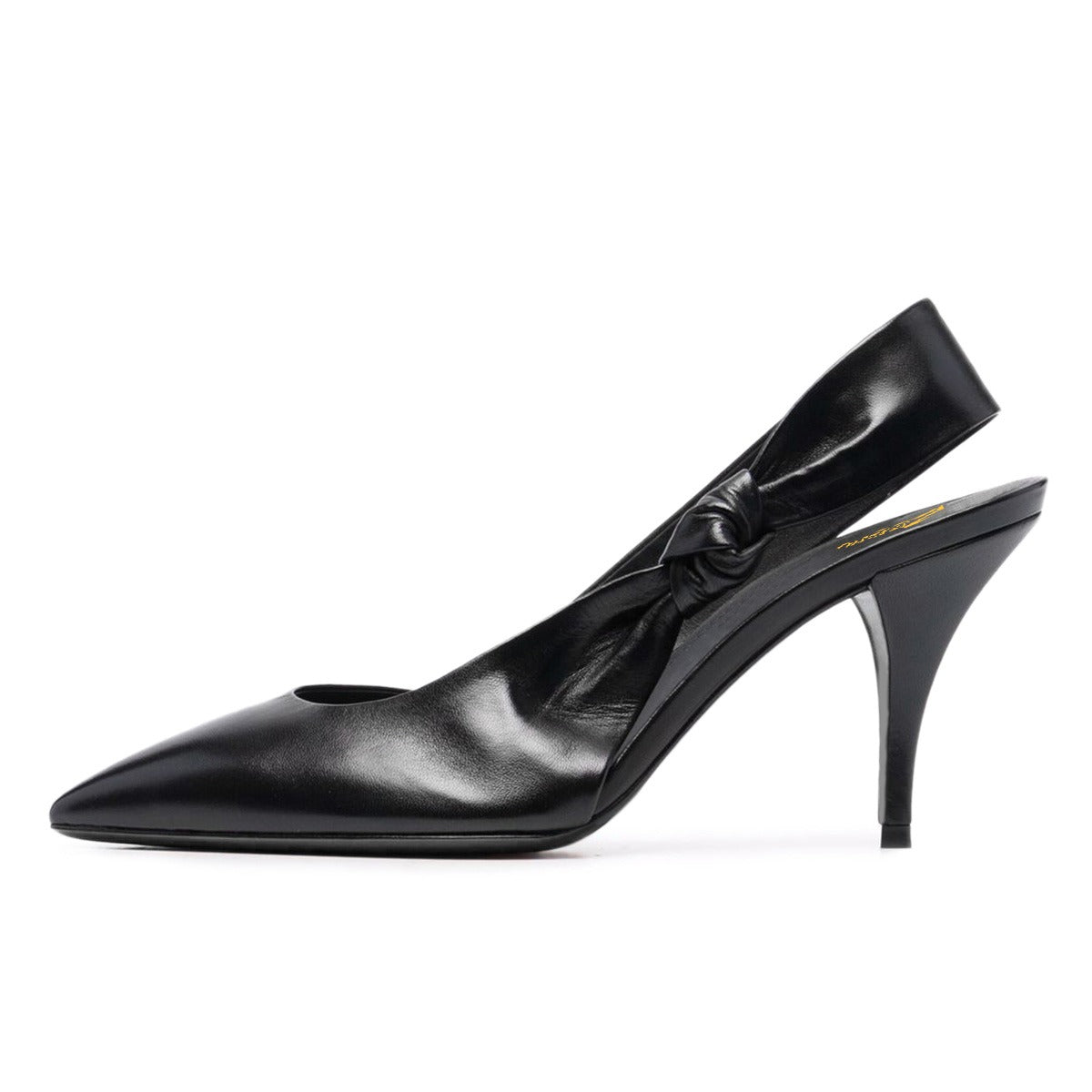 Elegant Pointed Toe Slip On Slingback Pumps Women's Black Heels