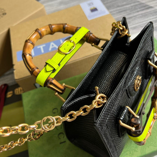 gg Lizard Mini Tote Bag Green For Women, Women&#8217;s Bags 7.9in/20cm gg