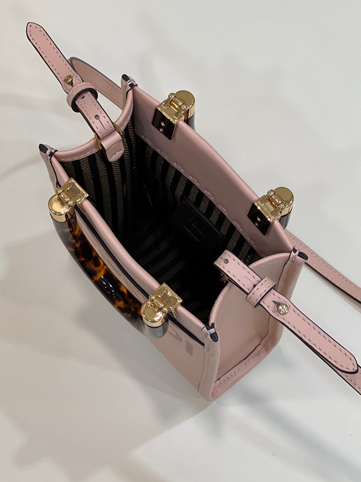 FI Mini Sunshine Shopper Pink For Women, Handbags, Shoulder And Crossbody bags 7.1in/18cm FF 8BS051