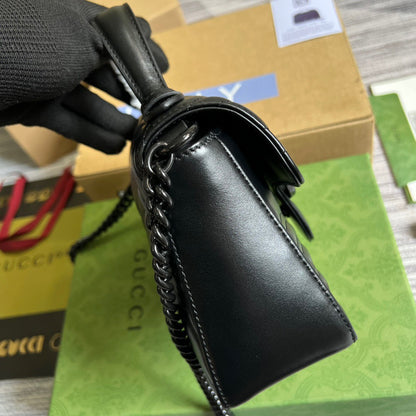 gg Marmont Mini Top Handle Bag Black For Women, Women&#8217;s Bags 8.3in/21cm gg ‎