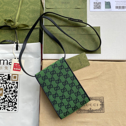 gg Mini Bag In Green gg Canvas For Women 7in/18cm gg 657582