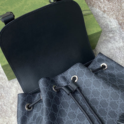 gg Black Backpack Black/Grey Soft gg Supreme Blue And Red Web For Men 16.5in/42cm 495563 K9R8X 1071