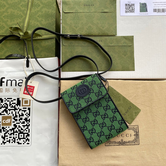 gg Mini Bag In Green gg Canvas For Women 7in/18cm gg 657582