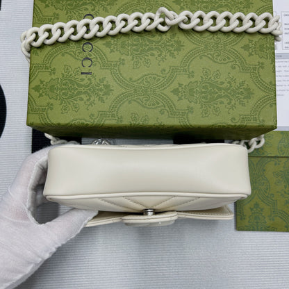 gg Marmont Super Mini Bag White For Women, Women&#8217;s Bags 6.2in/17cm gg