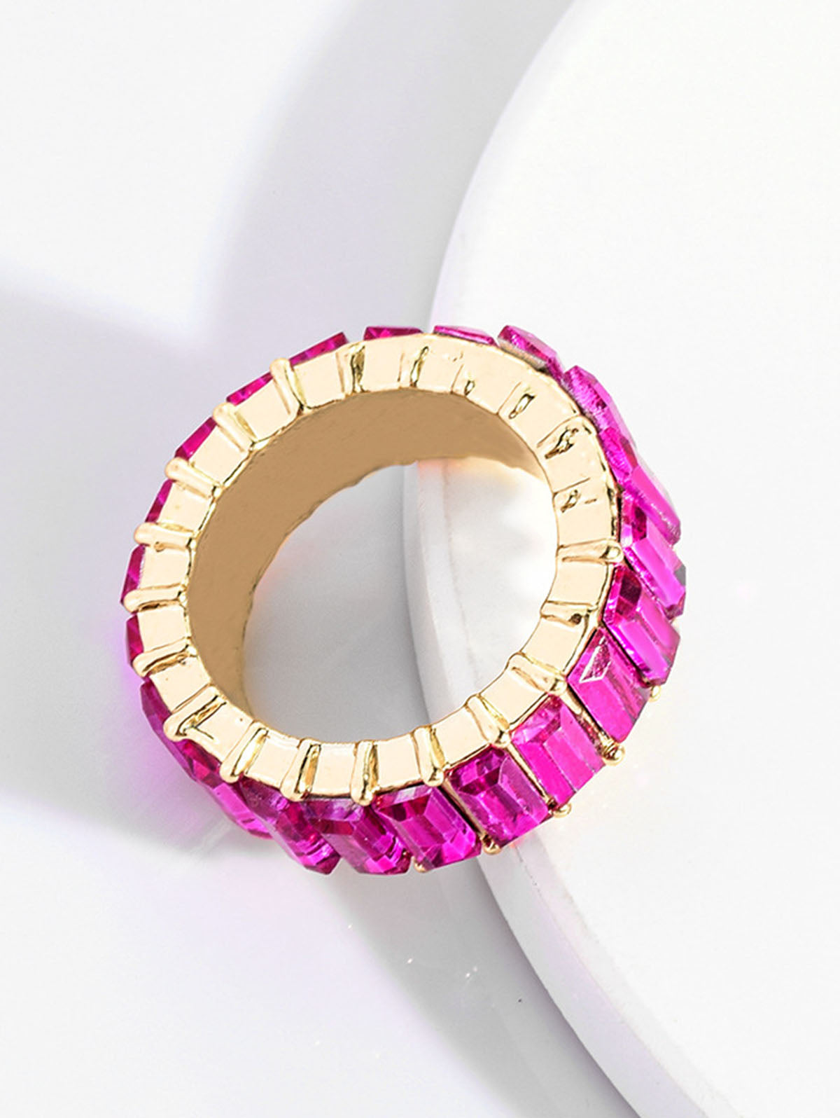 Fashionable Multicolor Rhinestone Alloy Band Ring