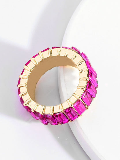 Fashionable Multicolor Rhinestone Alloy Band Ring