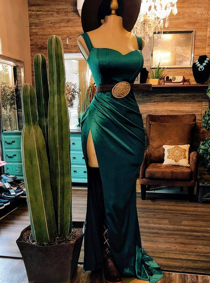 Elegant Green Bodycon Slit Dress