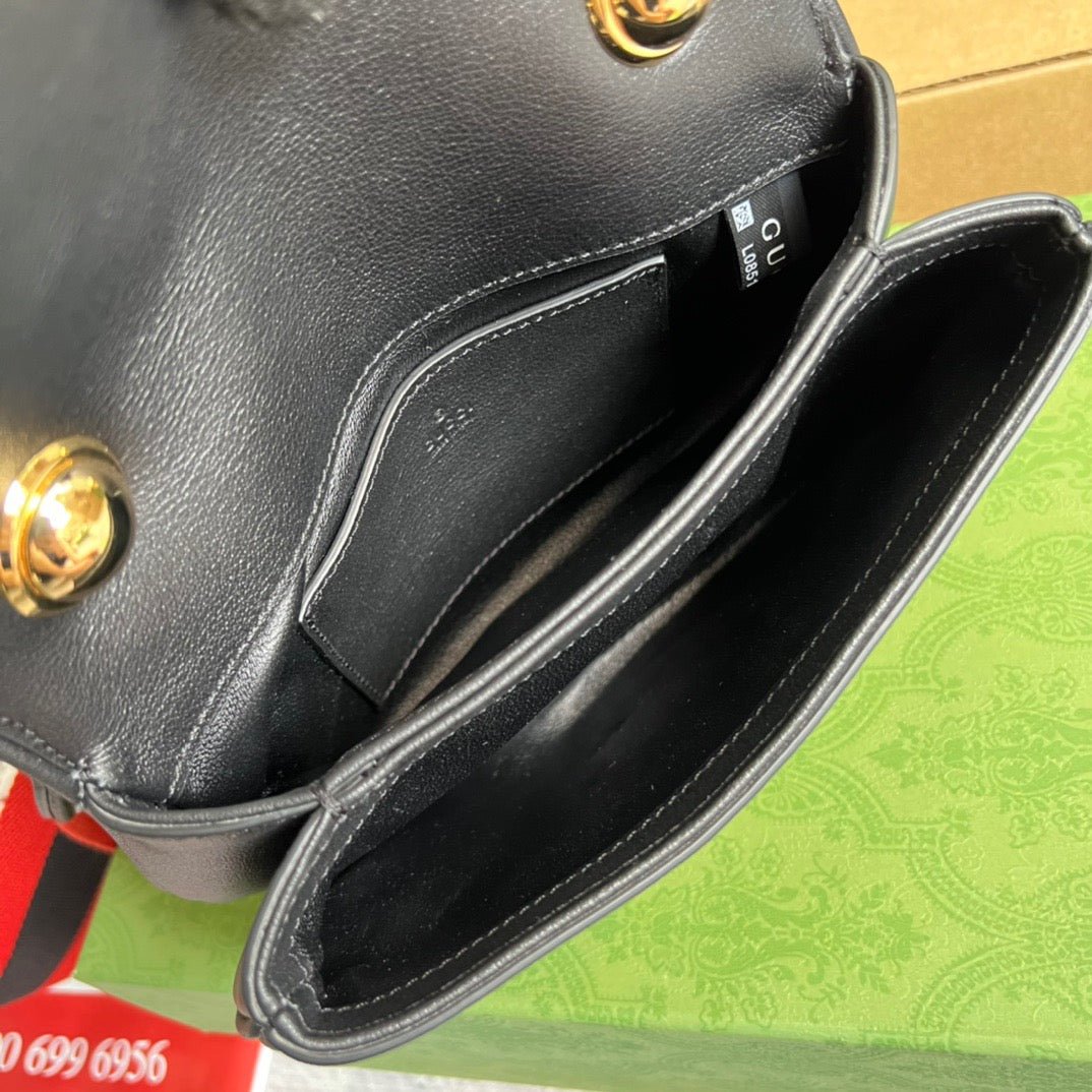 gg Blondie Mini Bag Black For Women, Women&#8217;s Bags 8.7in/22cm gg‎ ‎698643 UXXAG 1064