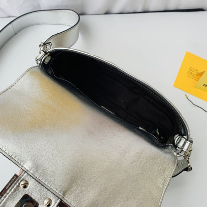 FENDI Baguette metallic shoulder bag