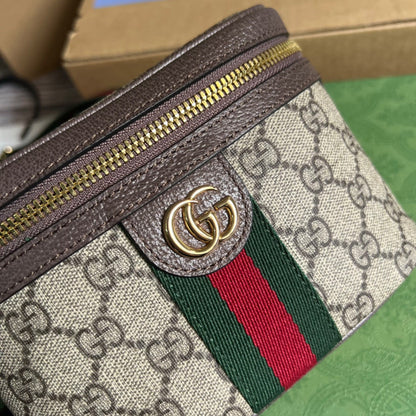 gg Ophidia Belt Bag With Web Beige/Ebony Soft gg Supreme Canvas  For Men 7.1in/18cm gg 699765 96IWG 8745