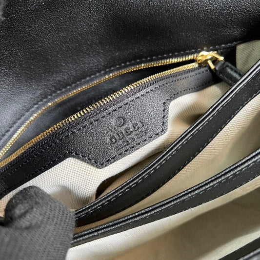 gg Small gg Top Handle Bag Black For Women, Women&#8217;s Bags 17.7in/19cm gg‎ 675791 UD9AG 1000