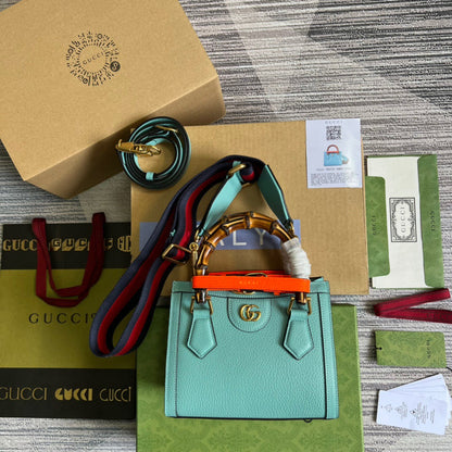 gg Diana Mini Tote Bag Light Blue For Women, Women&#8217;s Bags 7.9in/20cm gg ‎702732 U3ZDT 4377