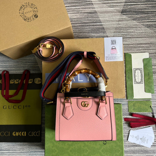 gg Diana Mini Tote Bag Pink For Women, Women&#8217;s Bags 7.9in/20cm gg ‎702732 U3ZDT 5479