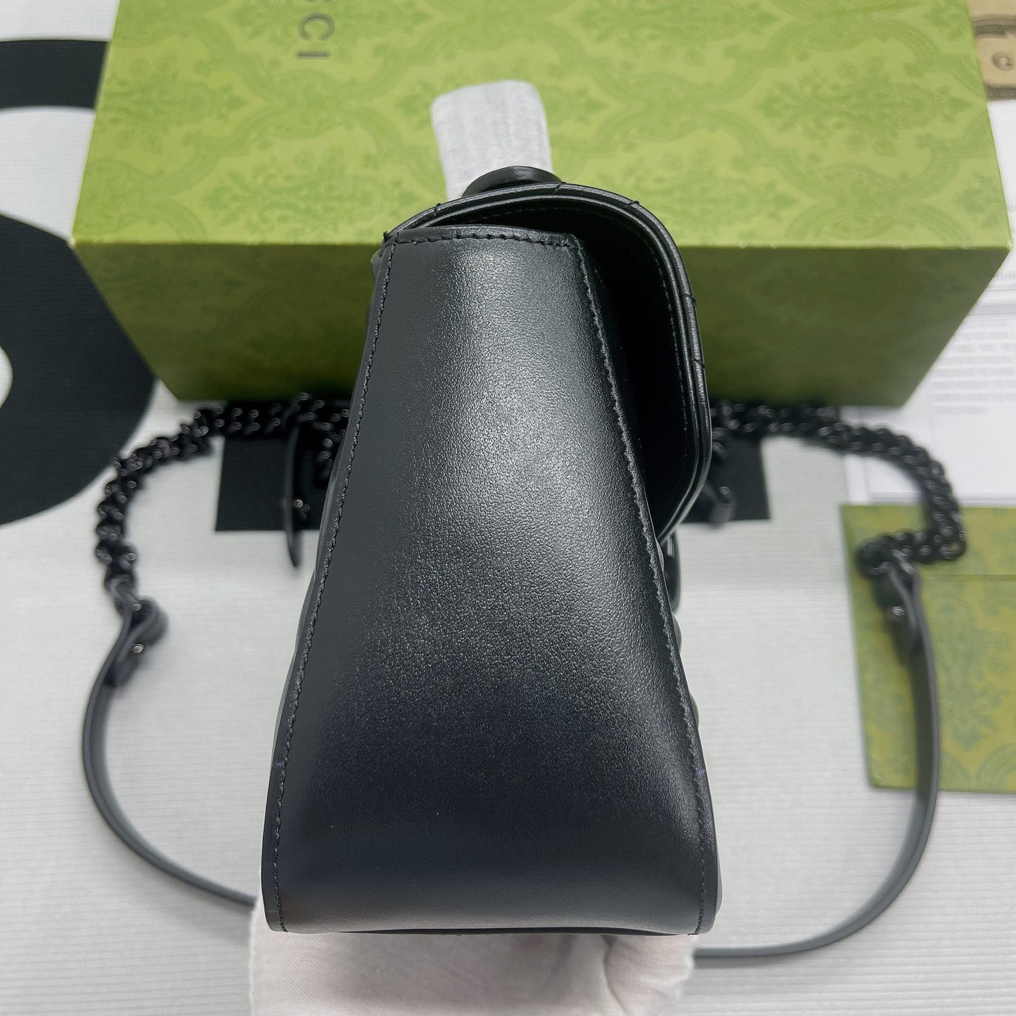 gg Marmont Mini Top Handle Bag Black For Women, Women&#8217;s Bags 8.3in/21cm gg ‎