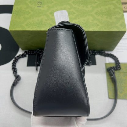 gg Marmont Mini Top Handle Bag Black For Women, Women&#8217;s Bags 8.3in/21cm gg ‎