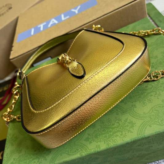 gg Jackie 1961 Lizard Mini Bag Gold For Women, Women&#8217;s Bags 7.5in/19cm gg ‎