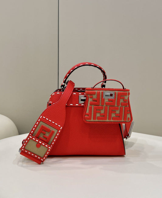 FI Peekaboo Small Red Bag For Woman 23cm/9in