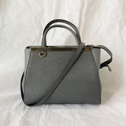 Fendi Grey Leather Small 2Jours Tote