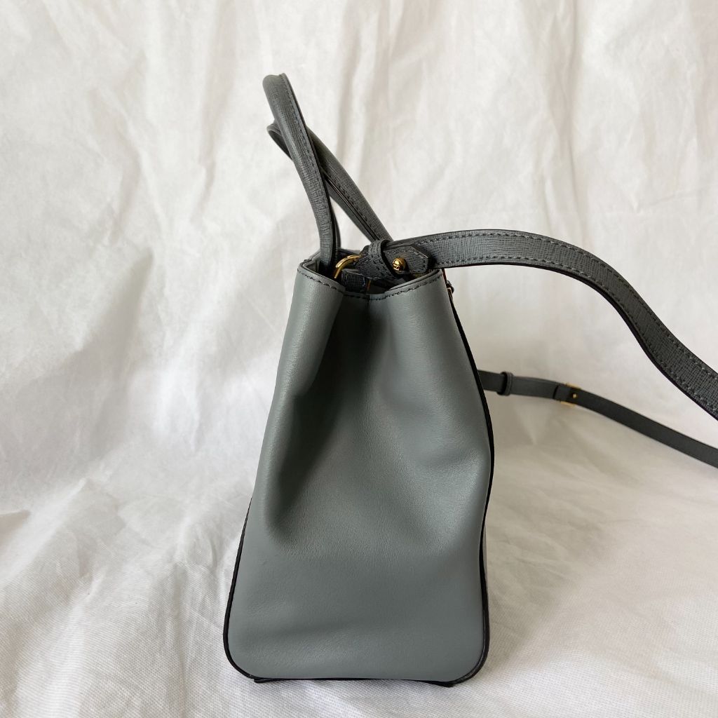Fendi Grey Leather Small 2Jours Tote