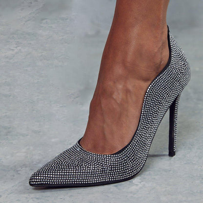Glitter Pointed Toe 4'' Classic Stiletto Heel Pumps with Spots