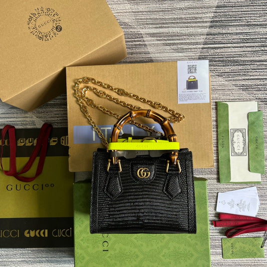 gg Lizard Mini Tote Bag Green For Women, Women&#8217;s Bags 7.9in/20cm gg