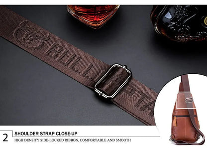 Genuine Leather Crossbody USB Bag