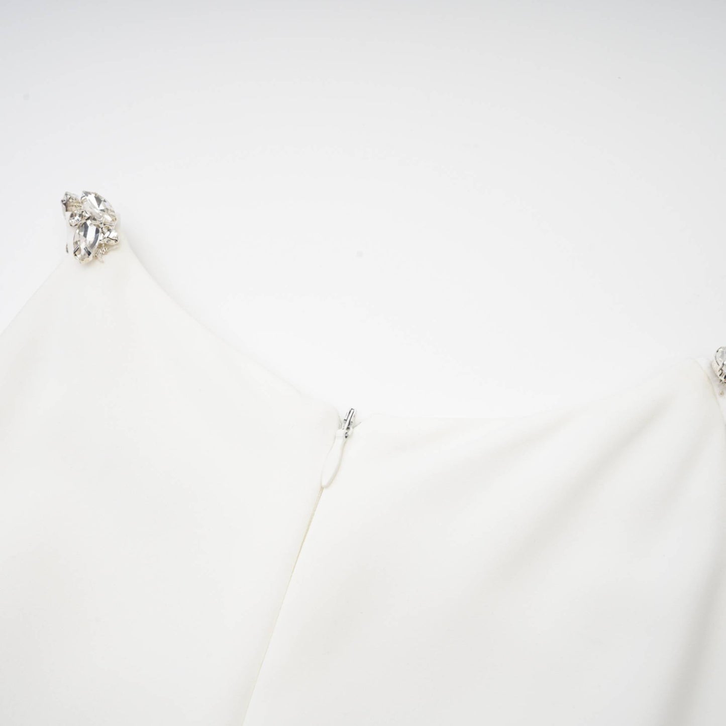 Inès white crystal-embellished midi dress