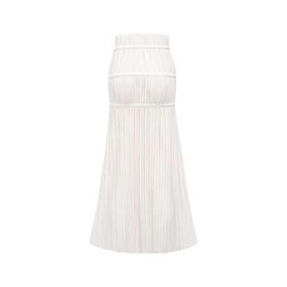 Milisent open-back pleated top & skirt matching set