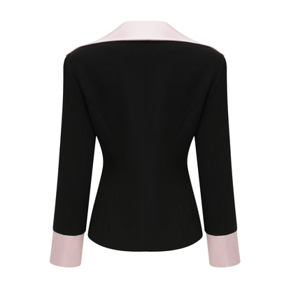 Uaine Black Two-Piece Jacket and Skirt Set