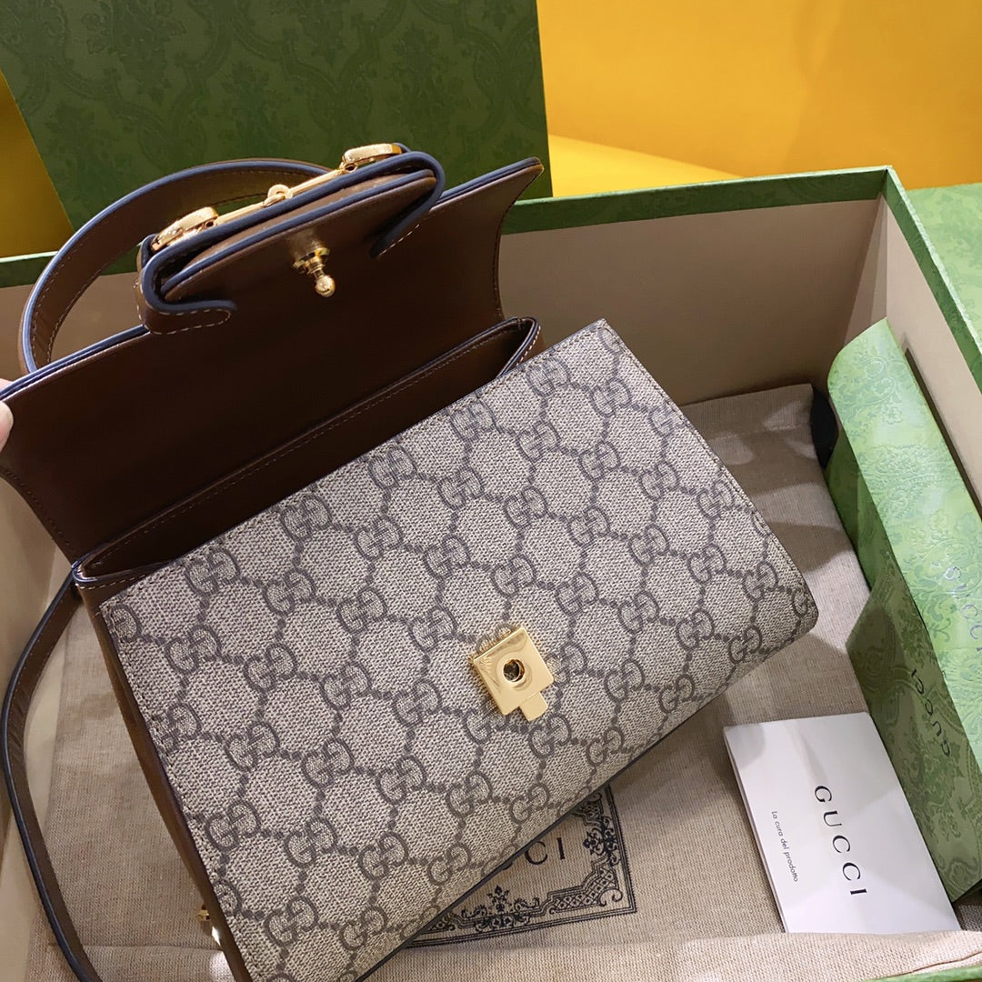 gg Horsebit 1955 Mini Bag Brown For Women, Women&#8217;s Bags 8.7in/22cm gg ‎703848 9AAAJ 8563