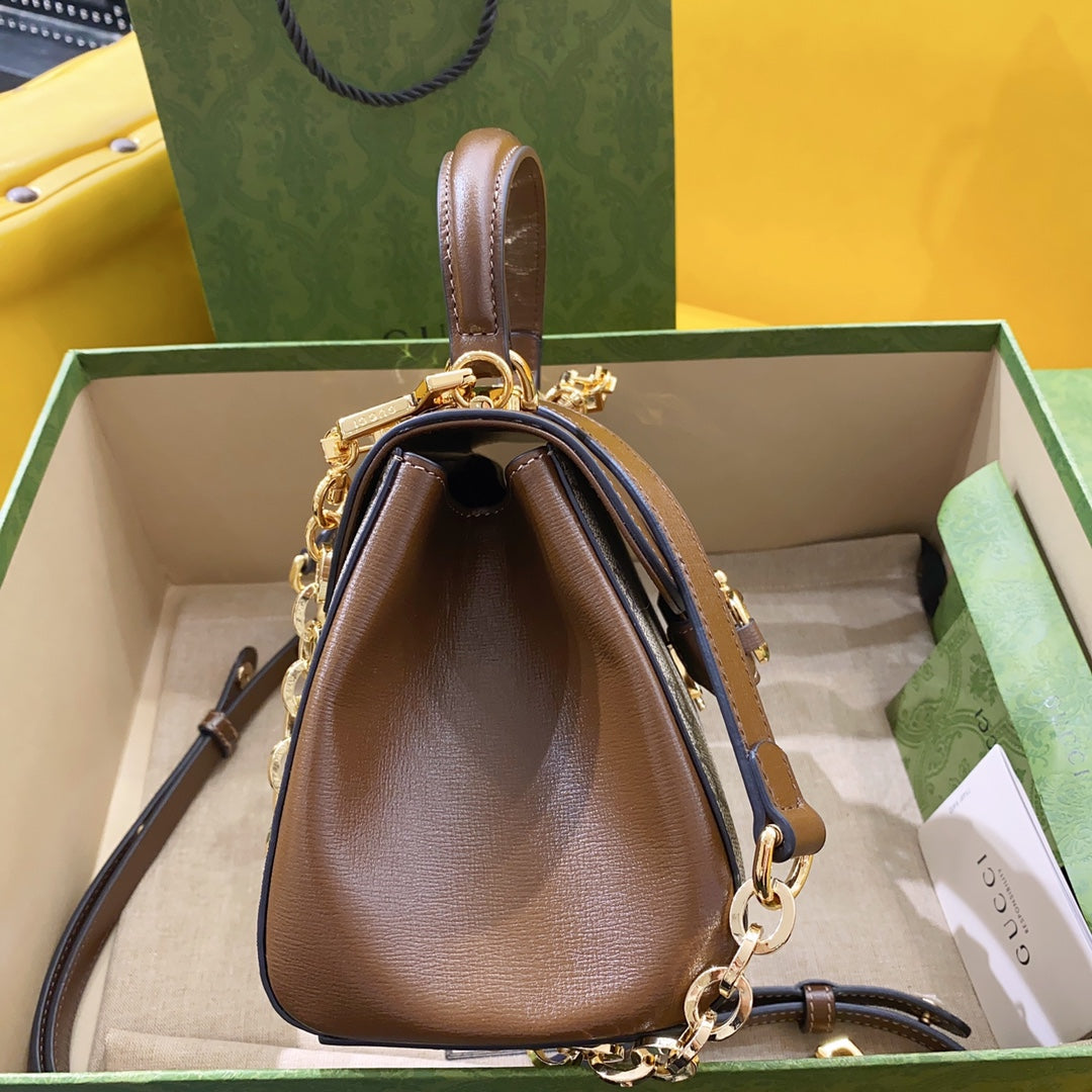 gg Horsebit 1955 Mini Bag Brown For Women, Women&#8217;s Bags 8.7in/22cm gg ‎703848 9AAAJ 8563