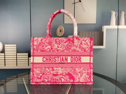 Dior Book Tote Fluorescent Pink