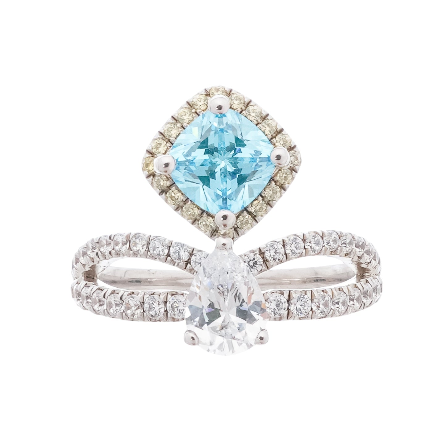 Eloïse Blue Crystal Embellished Sterling Silver Ring