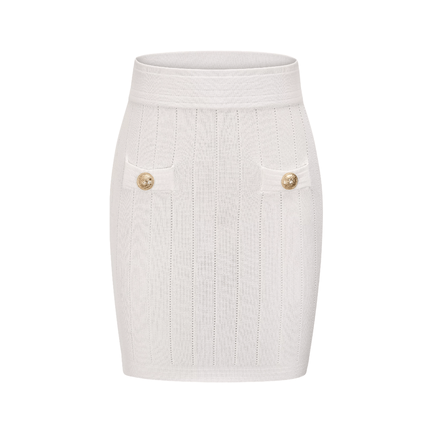 Button detailing knitted top & skirt matching set